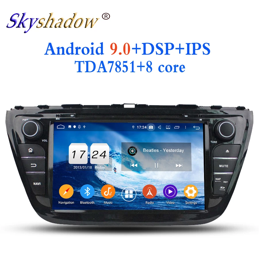 TDA7851 Android 9,0 8 Core 4 Гб ОЗУ 32 Гб ПЗУ для Suzuki SX4 S Cross автомобильный dvd-плеер gps карта RDS радио wifi BT 4,2