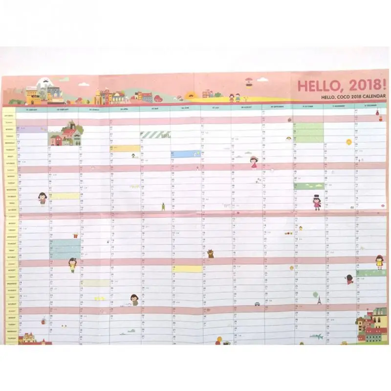 2018 colored calender year monthly day planner schedule record book