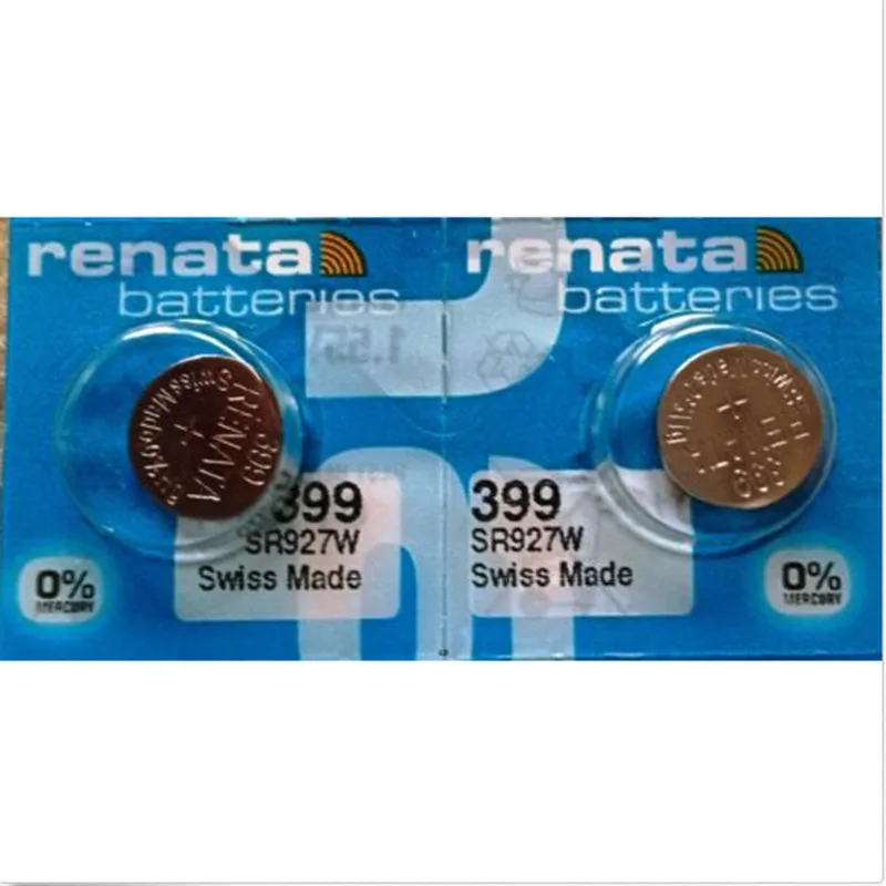 

2pcs/lot Renata Swiss Battery 399 SR927W 1.55V for Watch Silver RENATA Watch Batteries