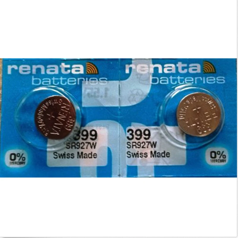 lithium ion battery pack 2pcs/lot Renata Swiss Battery 399 SR927W 1.55V for Watch Silver RENATA Watch Batteries replacement batteries