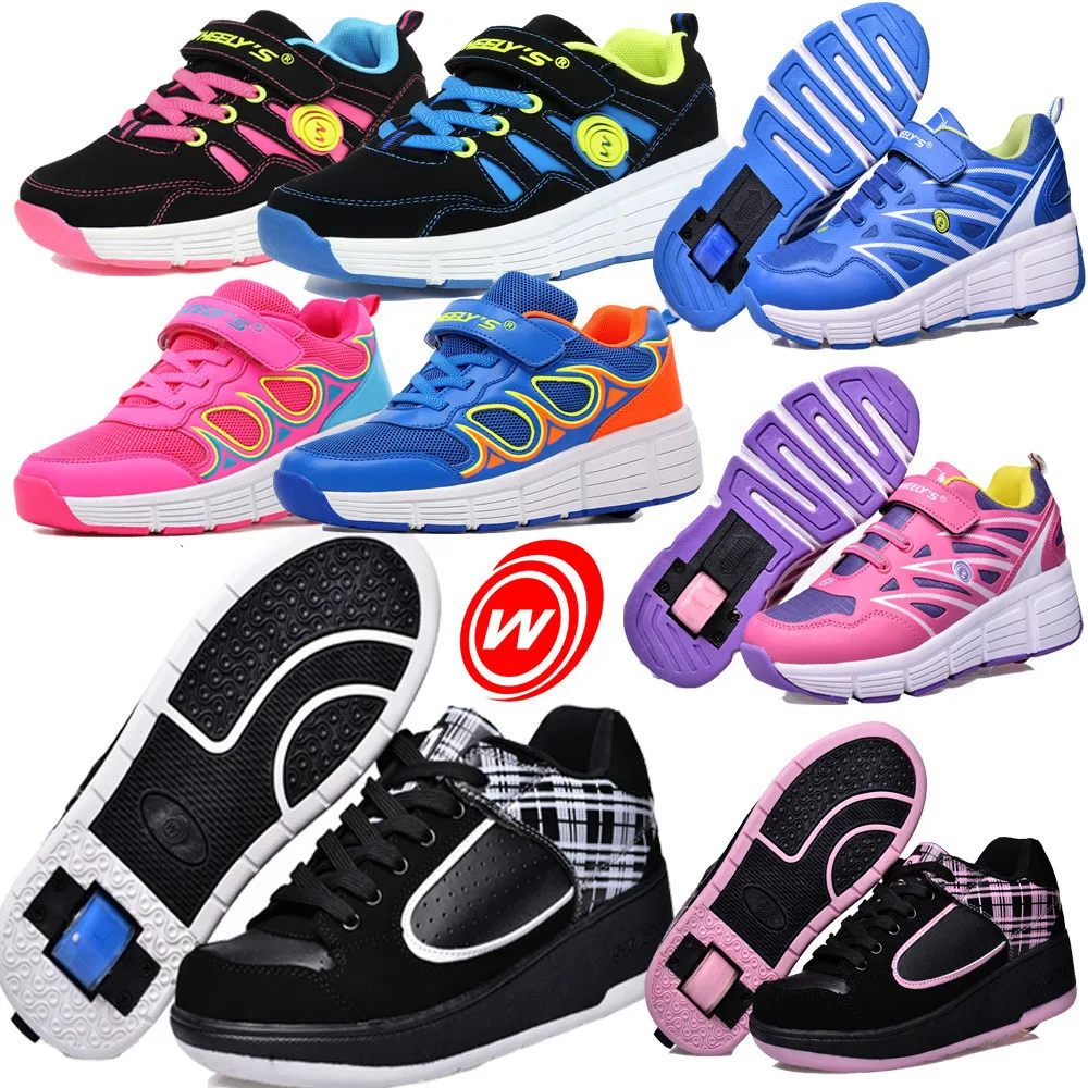 

Boy's Girls Child Jazzy Junior Student Shoes Kids Breathable Sneakers With Wheels Children Roller Skate Sport Shoes EUR 28-41