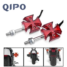 QIPO font b Motorcycle b font Red Lens Mini Universal Chrome font b Maltese b font