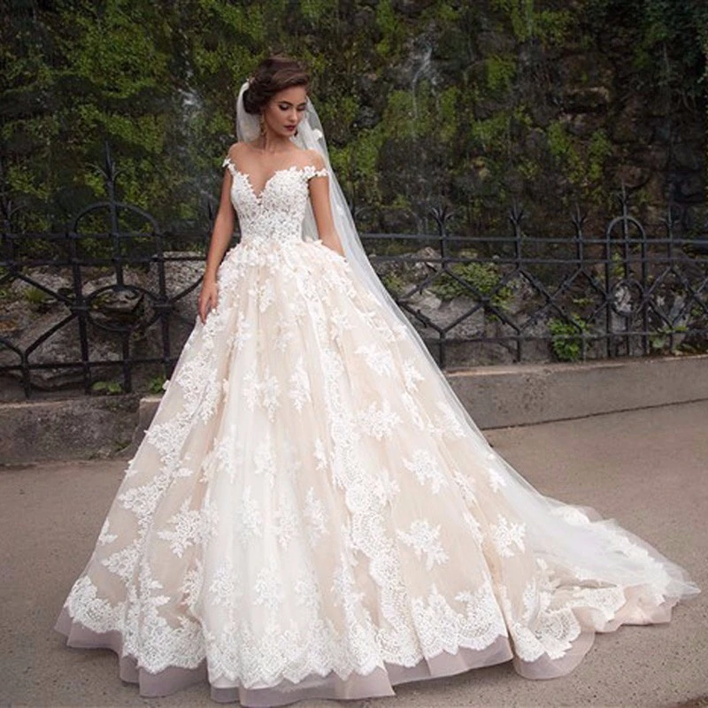 Arabie Saoudite Robes Dentelle Turquie 2019 Robe De Bal Liban Epaules Nues Robe De Mariage Chapelle Train Dentelle Applique 2019 Aliexpress