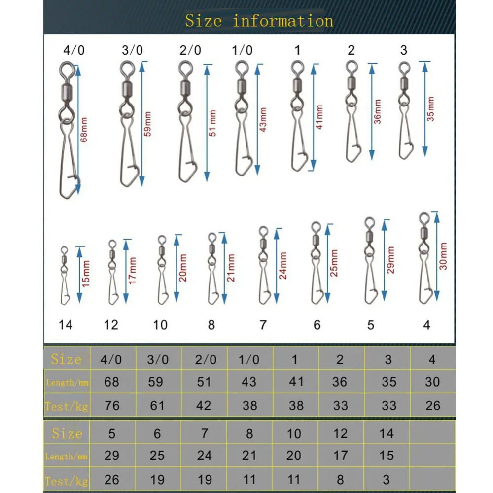 20 шт. рыболовный поворотный крючок, поворотный крючок с крюком, защелкивающийся, нержавеющая сталь, морские рыболовные снасти, разъем Pesca Emerillon Peche