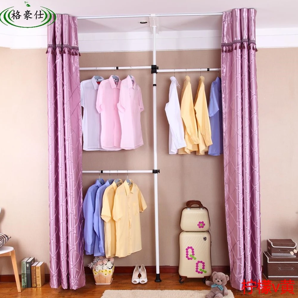 Korean home simple floor folding stainless steel metal frame storage