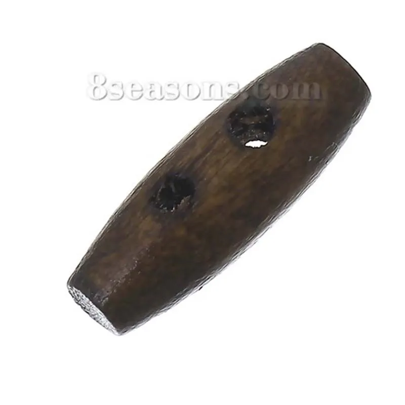 

Wood Sewing Toggle Buttons 2 Holes Barrel Coffee 20mm( 6/8") x 7mm( 2/8"), 100 PCs