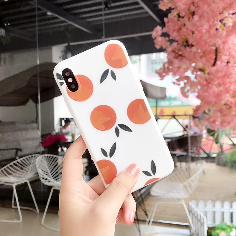 Свежий Оранжевый Мягкий ТПУ чехол для IPhone X 6 XS 6S 7 8 XR MAX Plus плотный задняя крышка |
