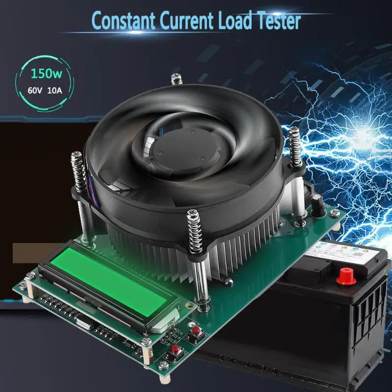 

150W 60V 10A Digital Battery Tester Discharge Capacity Tester Electronic Adjustable Constant Current Load Battery Capacity Meter