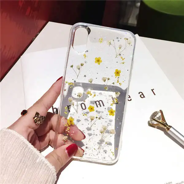 3 Qianliyao настоящие сушеные цветы прозрачный, мягкий чехол для iphone X 6 6S 7 8 Plus 11 Pro Max чехол для телефона для iphone XR XS Max чехол - Цвет: 3