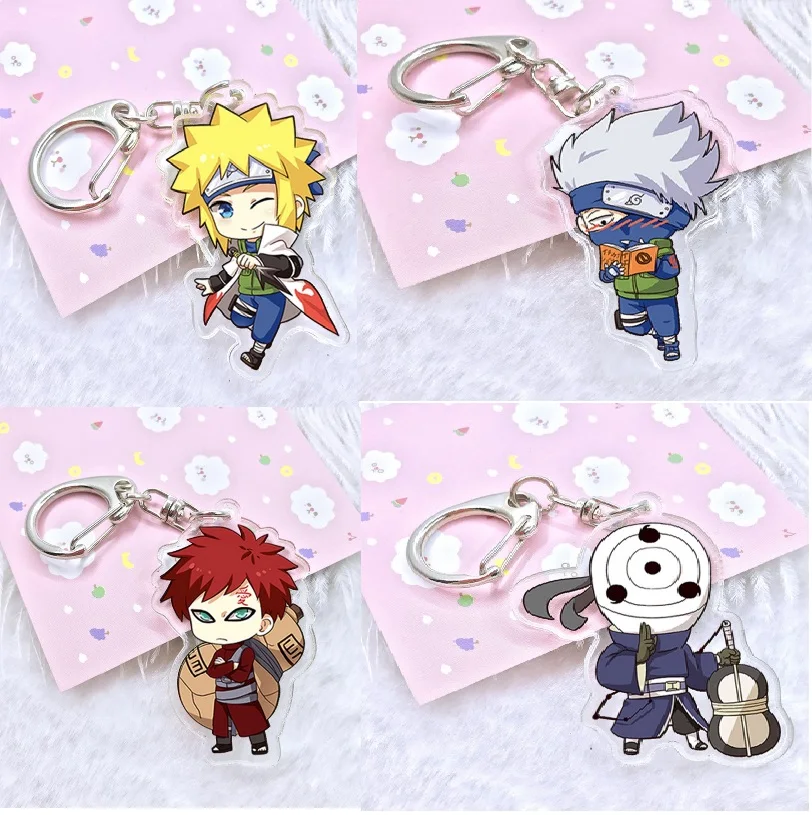 Cute Car Keychain Action Figure Pendants Uzumaki Uchiha Sasuke Gaara Backpack Ornaments Kids Birthday Deco Christmas Gifts Toys|naruto action