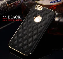 Plaid Stylish Exquisite Luxury Leather Flip Cover Case for Apple iPhone 6 4.7 & 6 Plus Slim Metal Aluminum frame Phone Bag Cases