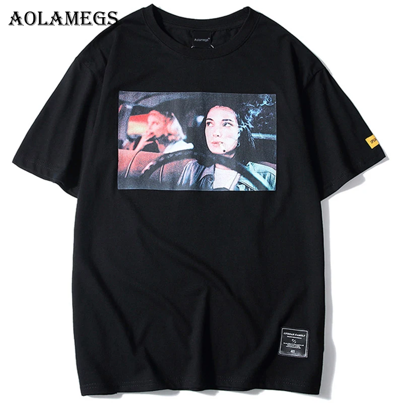 Aolamegs Футболка мужская женская с принтом водителя мужские футболки с коротким рукавом модная уличная футболка в стиле хип-хоп Уличная одежда