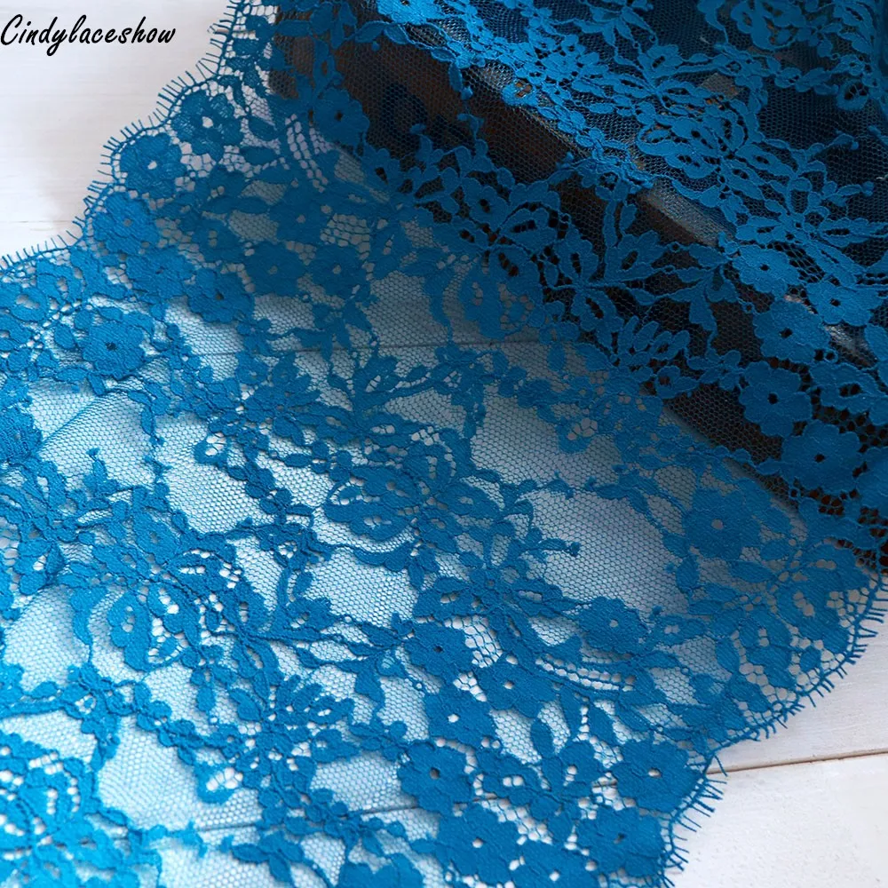 Cindylaceshow 3 ярда 23,5 см широкая синяя кружевная отделка ресниц кружевная лента для украшения рукоделия Швейное кружево для украшения свадебного торжества
