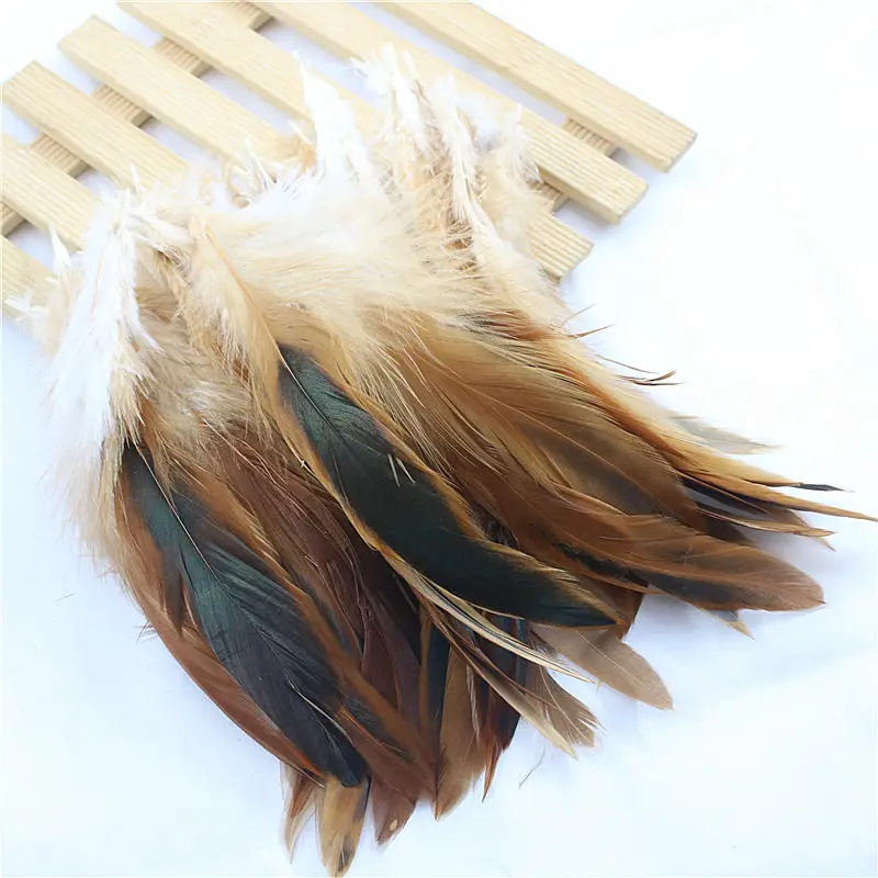 Venda 50 pçs/lote barato plumas de penas 5 8 дюймов 13 20 см натуральный Joias pluma galinha galo cor DIY|Перо| |