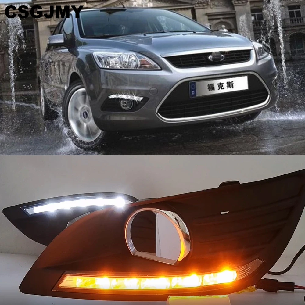 

wholesale car-styling For Ford Focus Sedan LED DRL Daytime Running Lights Daylight Waterproof Fog Head white Lamp free shipping