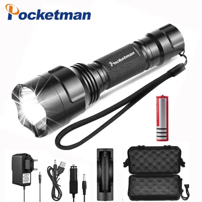 

10000 Lums Flashlight Q5/T6/L2 LED Torch Light 18650 Battery Tactical Hunting Camping Bicycle Light Waterproof lamp