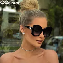 Модный чехол с бабочкой, солнцезащитные очки для женщин Элегантный Для женщин темперамент большой металлический каркас круглый логотип солнцезащитные очки «кошачий глаз» женские черный, красный оттенки