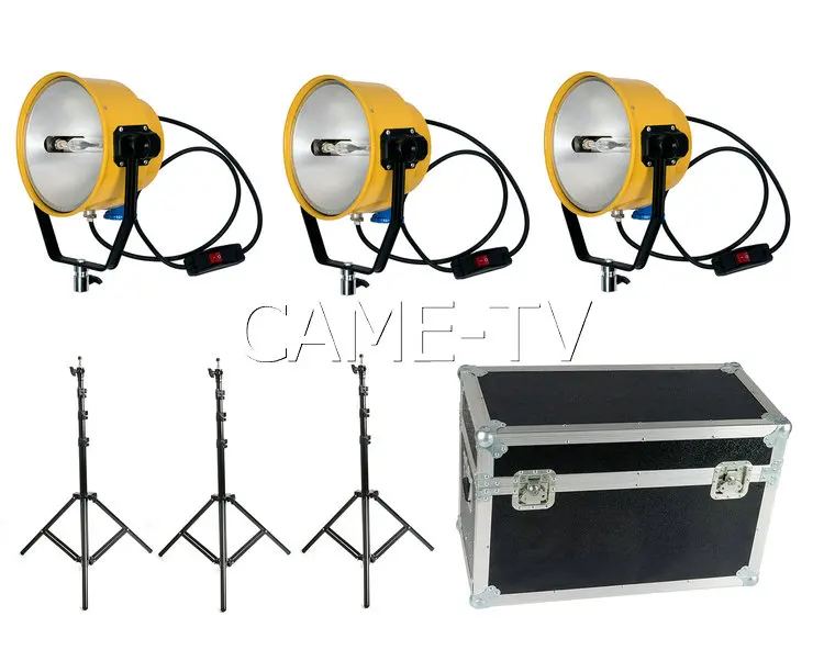 

3*2000W 220V Yellow Head Fresnel light Continuous Video Studio Lighting Tungsten Light Kit