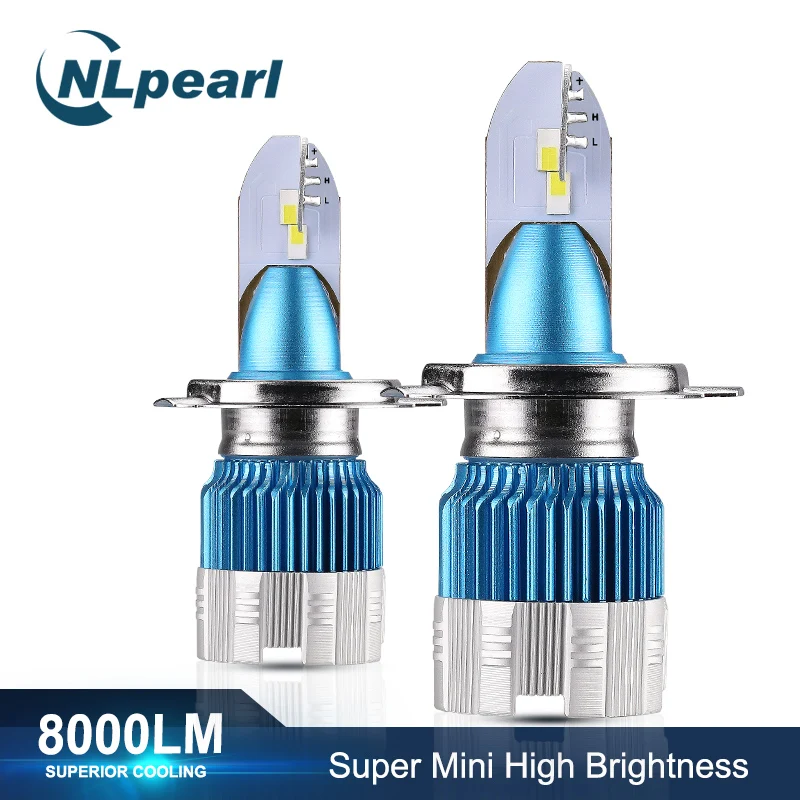 Nlpearl 2x Mi2 50 Вт 8000LM 6000K лампы для передних фар H7 H4 светодиодные лампы H3 H1 9005/HB3 9006/HB4 H8 H9 H11 СВЕТОДИОДНЫЕ Противотуманные фары лампы 12V 24V