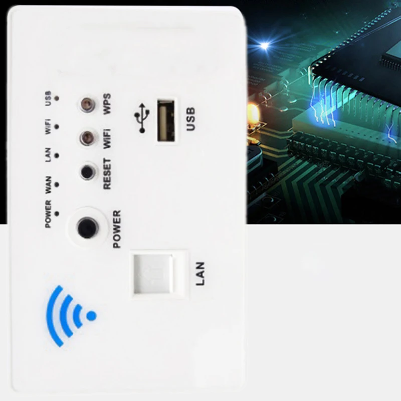 Беспроводной Wi Fi настенный встроенный маршрутизатор розетка панель