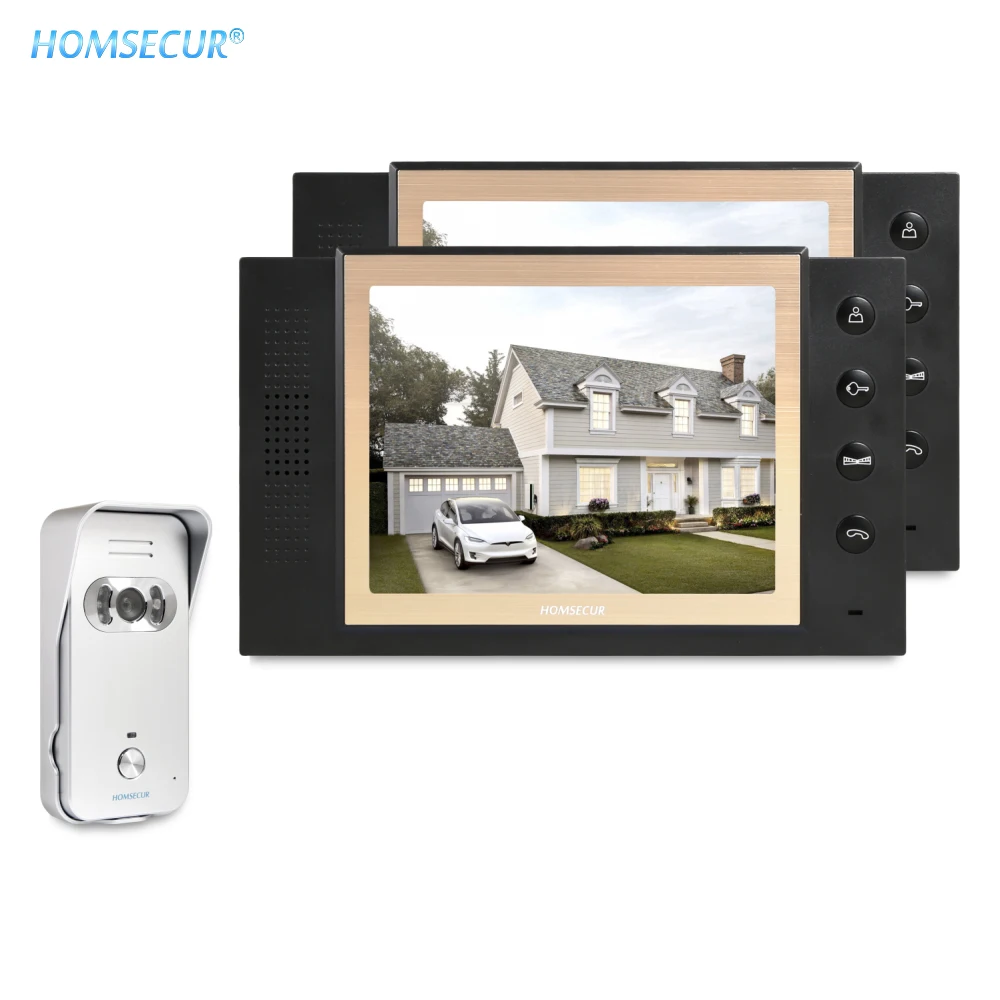 

HOMSECUR 8" Wired Hands-free Video Door Phone Intercom System+Silver Camera 1C2M TC021-S+TM801-B