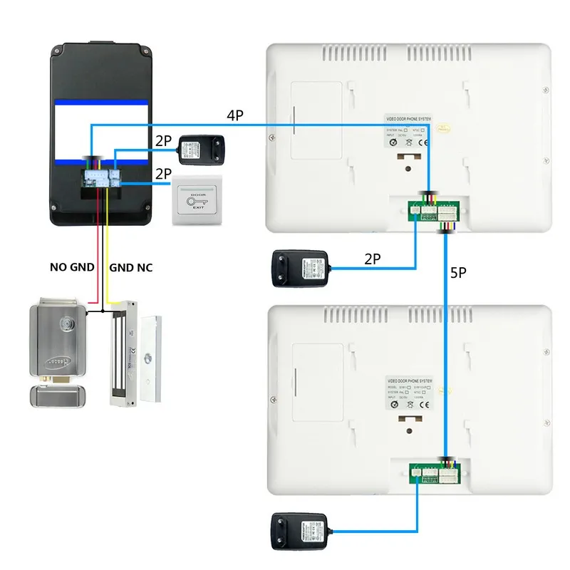 Yobangsecurity 7 "inch lcd RFID пароль телефон видео домофон Системы wth ИК-Камера 1000 ТВ линии дистанционного Система контроля доступа