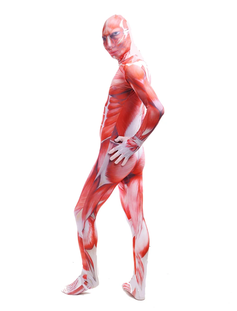 Popular Adult Cool Muscle Man Lycra Zentai Suit Attack on Titan Zentai Superhero Costume For Halloween Event