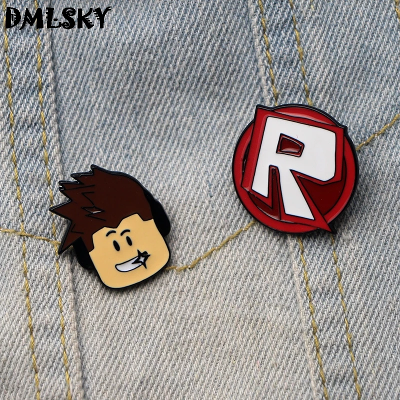 

DMLSKY 20pcs/lot Wholesale Pins ROBLOX Funny Brooch Metal badge Women and Men Enamel Pins for Clothes Bags Shirt M3047
