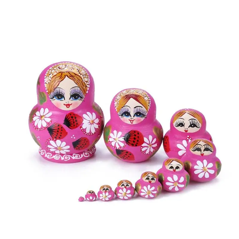 Beautiful Girls Russian Nesting Doll Matryoshka Doll Ornaments Set of 10 pcs