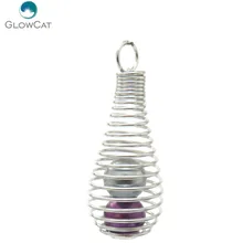 K581 5 шт./лот Серебряный Железный 41 мм светильник спиральный шар жемчужные бусины "Клетка" Кулон медальон сказочные вечерние эфирные масла диффузор