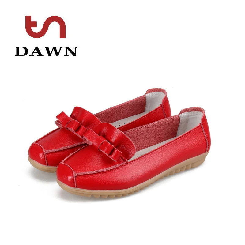 

women summer flats casual shoes 2016 new fashion genuine leather loafers shoes shallow mouth bowtie soft large size flat shoes