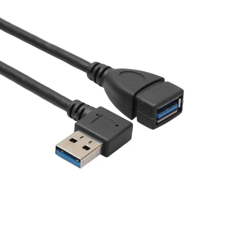 1 шт. 480 Мбит/с USB 3,0 Прямоугольный удлинитель 90 градусов адаптер «Папа-мама» шнур USB кабели высокое качество