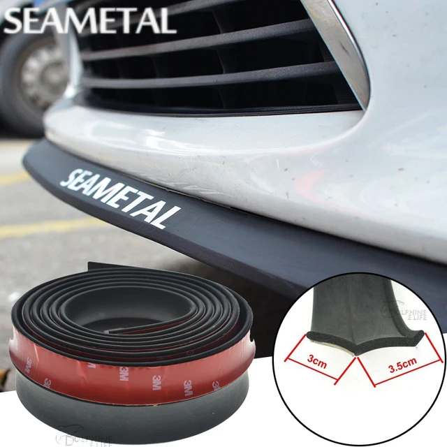 Car Front Bumper Lips Protection 2.5M Rubber Door Side Skirt Protector Stickers Auto Guard