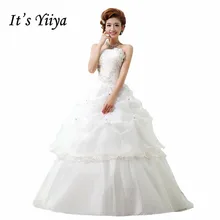 Free Shipping Tulle Flowers Strapless Wedding Dresses Princess Red White Bridal Frocks Gown Custom Made Vestidos De Novia MH12