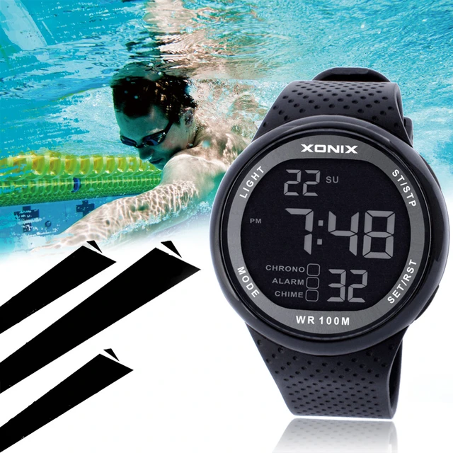 ¡Caliente! Reloj deportivo Digital para Hombre, cronógrafo de pulsera, resistente al agua, 100m, para natación y buceo 2