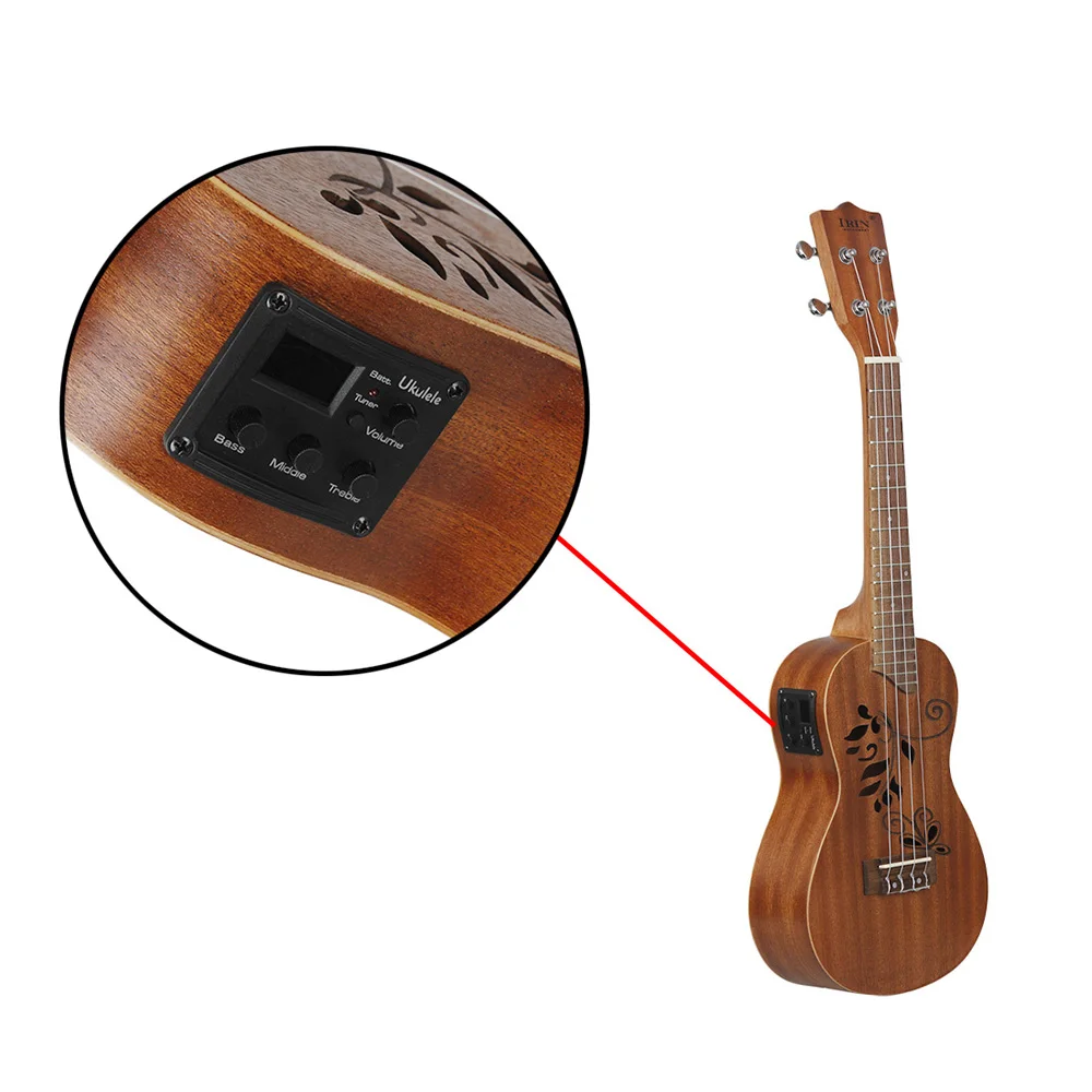 2" Гавайская гитара сапели Ukelele Уке комплект с ЖК-дисплей EQ в том числе сумка Capo строки ремень палец Маракасы очистки ткань