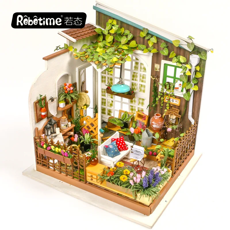 

Robotime DIY Doll House Miniatura with Furniture Wooden Doll Houses Miniature Toy for Children Home Decor Craft for girls Gift