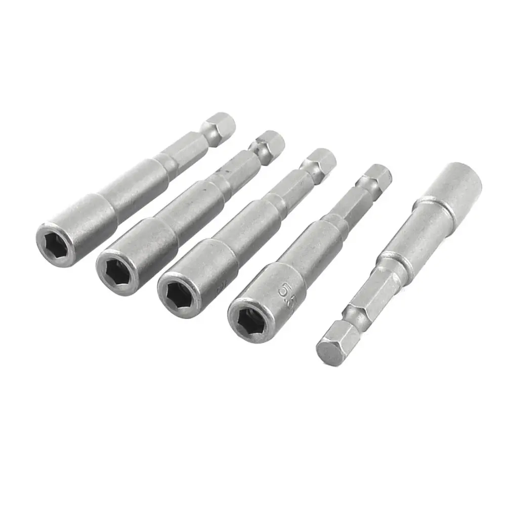 UXCELL 5 Pcs 1/4" Shank 5.5mm Hex Socket Spanner Nut Setter Driver Bit