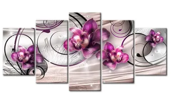 

5pcs Full Square/Round Drill 5D DIY Diamond Painting "Orchid peony lily" Multi-picture Combination Embroidery 5D Gift
