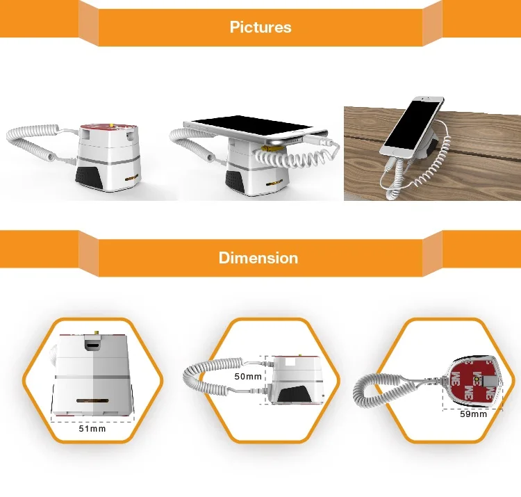 A105_Smartphone_anti_theft_solutions_Cell_phone_anti_theft_holder_display_stand_with_alarm_and_charger_for_apple_android