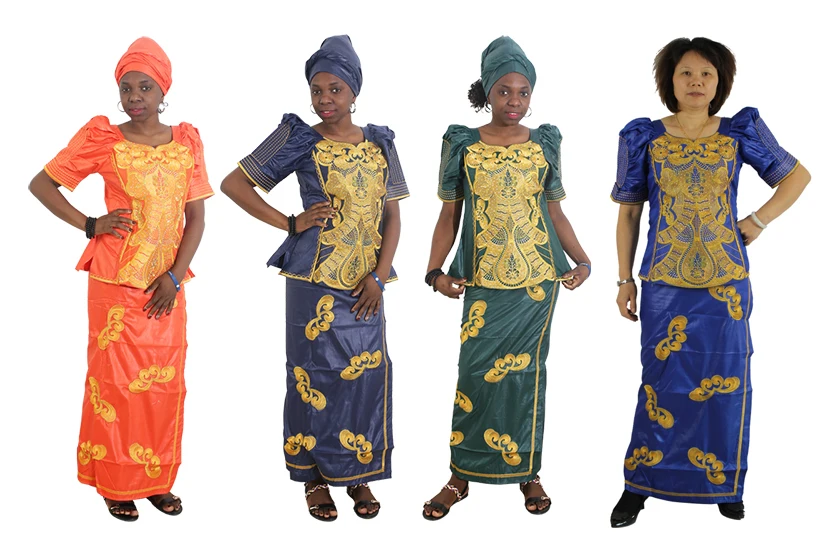 Африканский женский традиционный платье женские топы юбки набор Базен riche вышивка длинный халат хлопок наивысшего качества африканская одежда
