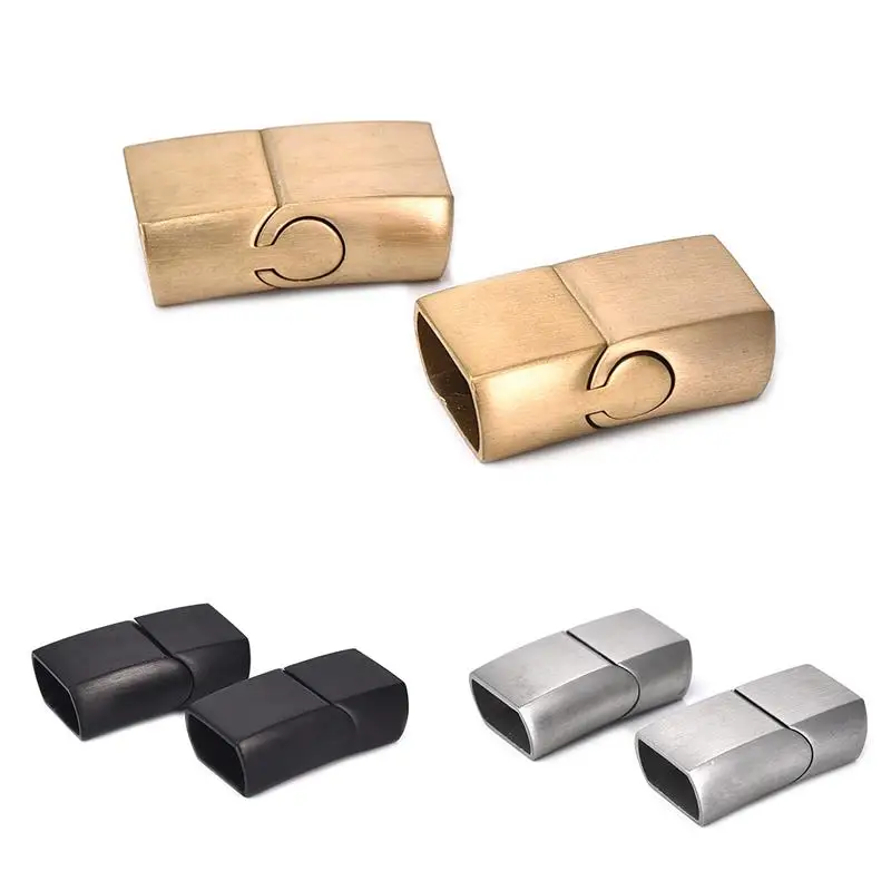

2Sets Vintage Stainless Steel Magnetic Clasps buckle 11x6mm Connector for DIY Leather Bracelet Jewelry Making Component Findings