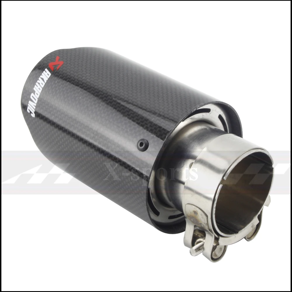 Akrapovic выхлопные трубы для автомобиля глянцевый карбоновый глушитель наконечник хвостового конца универсальный из нержавеющей стали прямой фланец синий для Bmw E90