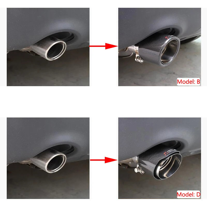 63X76 89 101 114 мм автомобильные выхлопные наконечники Универсальный матовый глушитель из углеродного волокна для внедорожников Модифицированная выхлопная труба для левой правой трубы