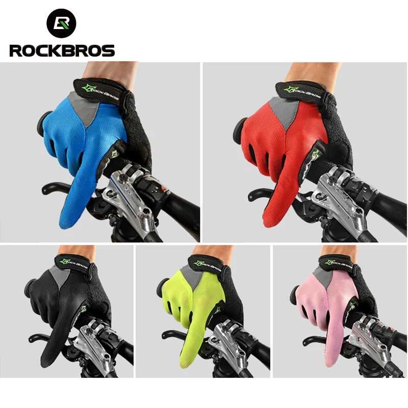 Rockbros Весна Осень полный палец перчатки сенсорный экран дышащие для смартфона Mtb