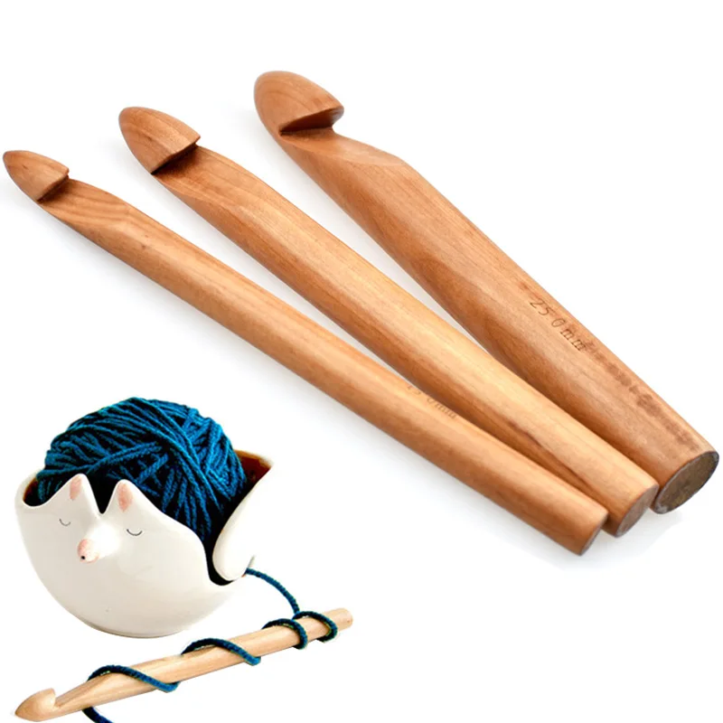 

Big Bamboo Crochet Hook Set DIY Knitting Needles Handle Home Crochet Knitting Crochet Needle Hooks Arts Craft Tool CH055