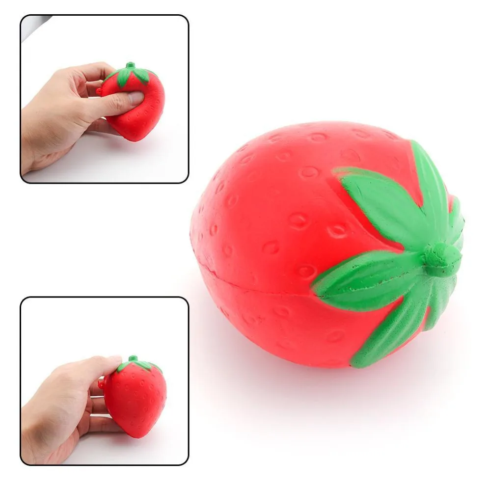 

8CM PU Material Mini Soft Squishy Strawberry Candy Scented Slow Rising Fruit Strawberry Key Chain For Cell Phone Strap Kid Gifts