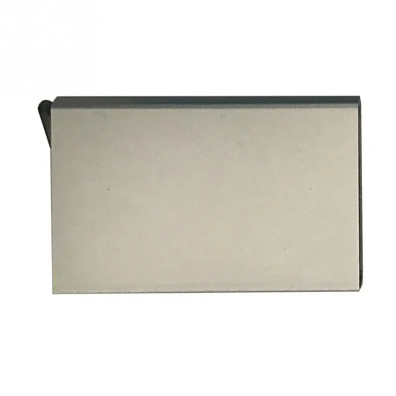 Мужской алюминиевый кошелек с задним карманом ID держатель для Карт RFID Блокировка мини тонкий металлический кошелек автоматический кошелек для кредитных карт - Цвет: Темно-серый