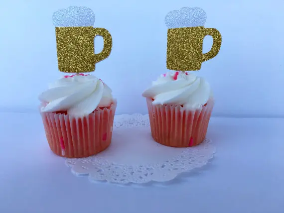 Блестящая пивная кружка кекс Toppers 30 день рождения девичник Свадебный зубочистки для девичника