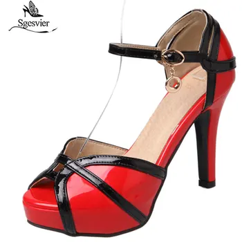 

Sgesvier Summer Women Sandals Thin Heel Super High Heels Summer Sandals Peep Toe Ankle Buckle Strap Platform Shoes Woman G575